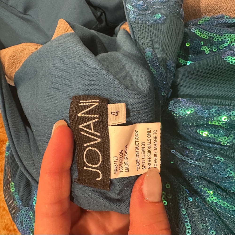 Jovani Teal Sequin Gown